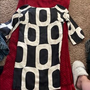 Black and White Geometric Dress
